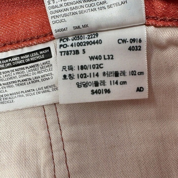 Levi’s 501 White Oak Cone Denim Jeans – Rare Red Coral W40 L32 Vintage - Picture 4 of 10